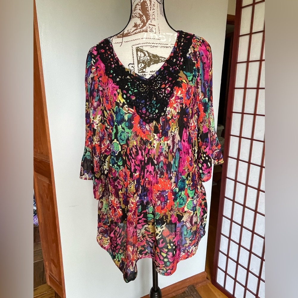 Catherines Pleated Tunic Top, Size OXWP (14-16 Women's Petite)